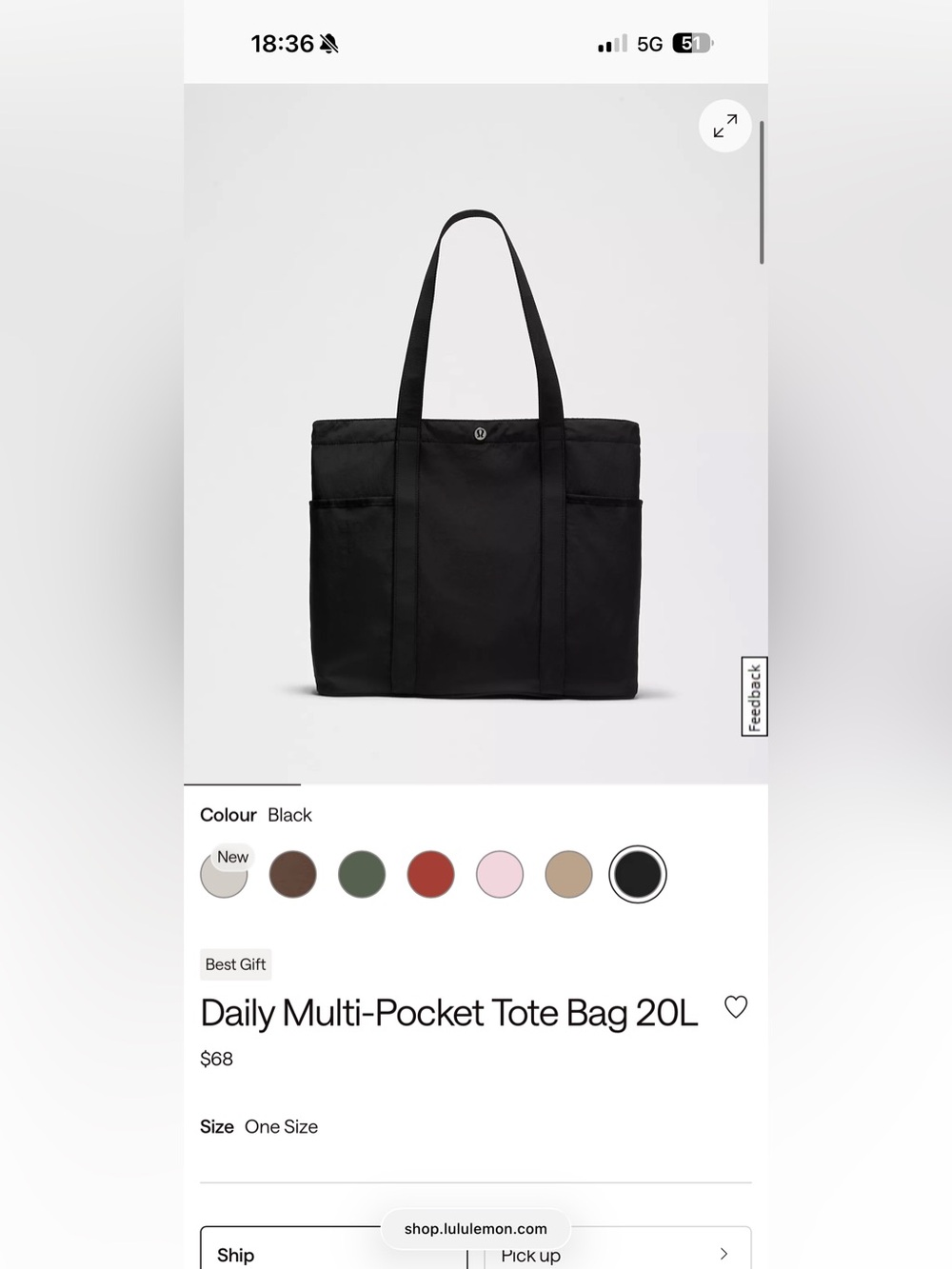 Lululemon Daily Multi-Pocket Tote Bag 20L